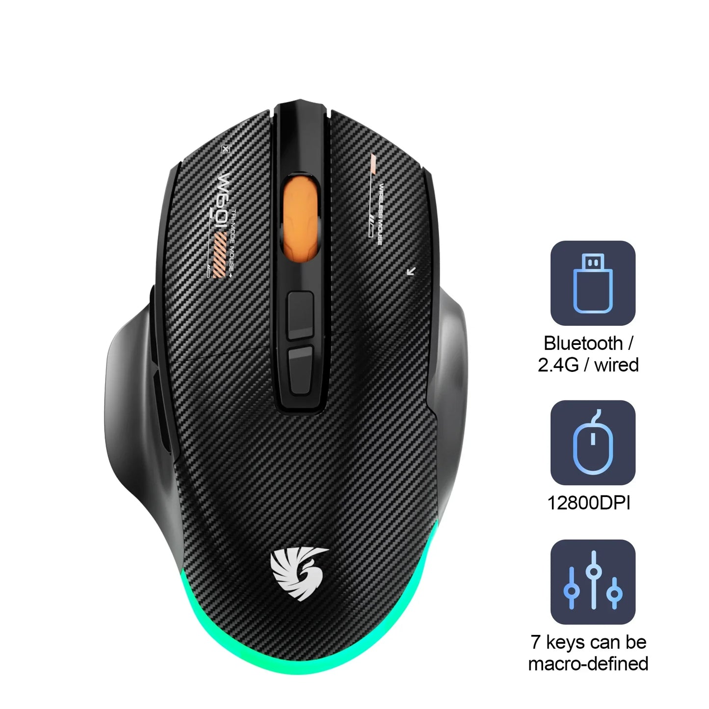 AeroShift Pro Wireless Gaming Mouse – Triple Mode 12800 DPI RGB